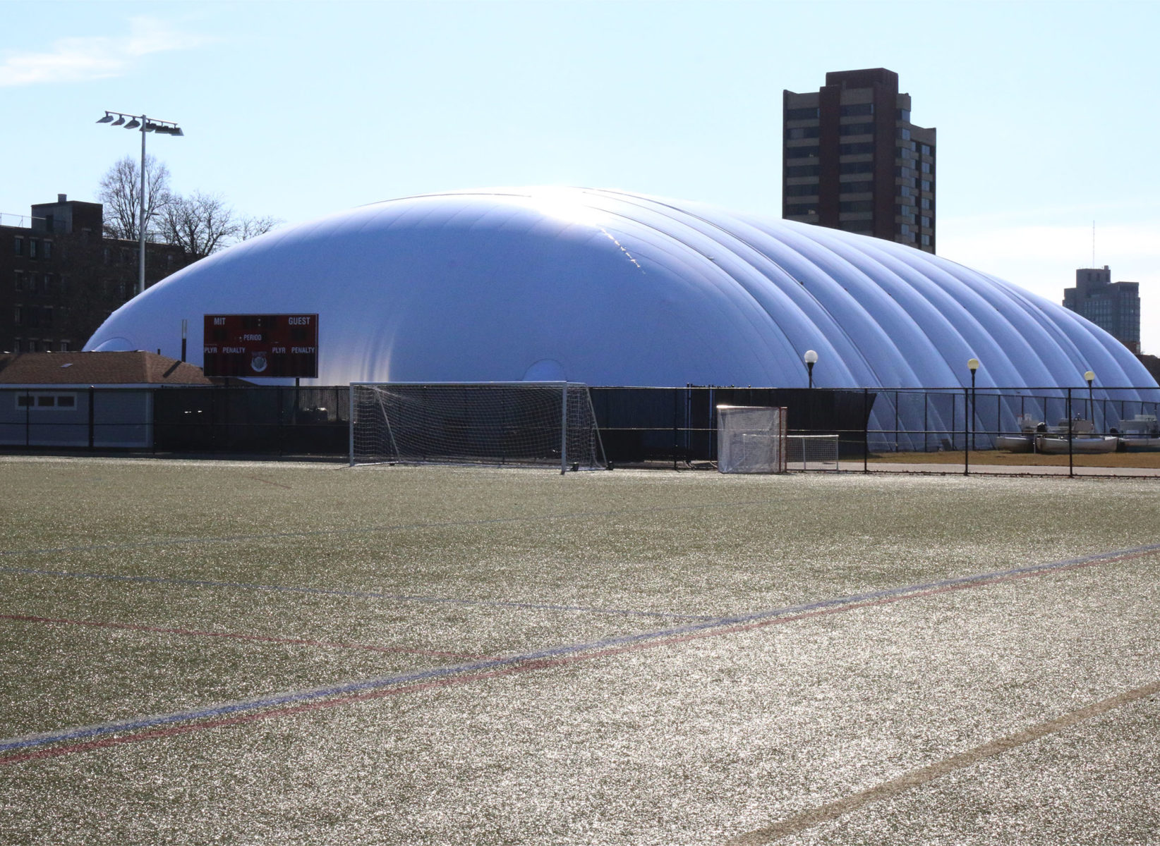 outside view of the J.B. Carr tennis bubble